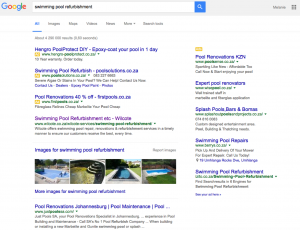 serp before ads removed on right hand side
